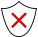 SSK-Symbol: Schild mit rotem Kreuz, nicht empfohlen